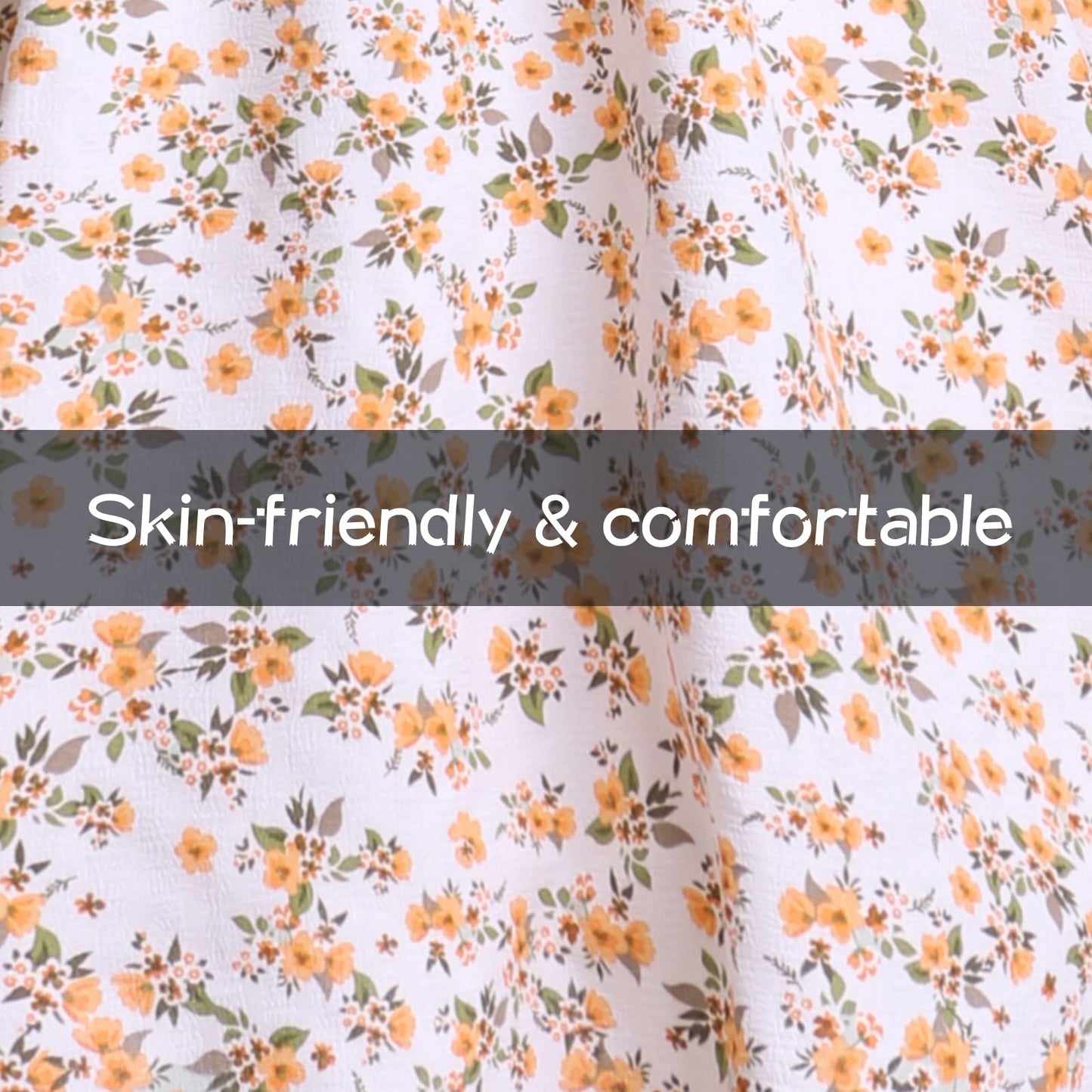 Mikan Tsumiki Colonial Costume Girls Pioneer Dress Prairie Dresses Girl Floral Pilgrim Outfit With Sailor Collar, Beige, Small