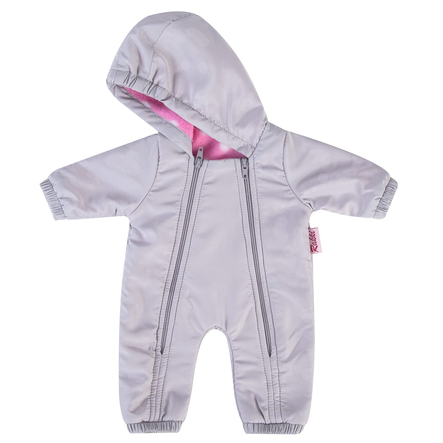Rakki Dolli Doll Clothes Winter Romper Hooded Romper Grey Outfit Snowsuit Thick Polar Fleece Warm Jumpsuit Fits 18' American Girl Doll 010