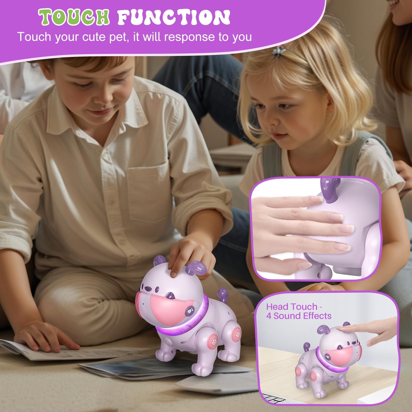 Simrex Robot Dog Toys For Kids,Remote Control Robot Pet Puppy Dog,Rc Robot Dog With Dancing Music Recording Function,Gift For To