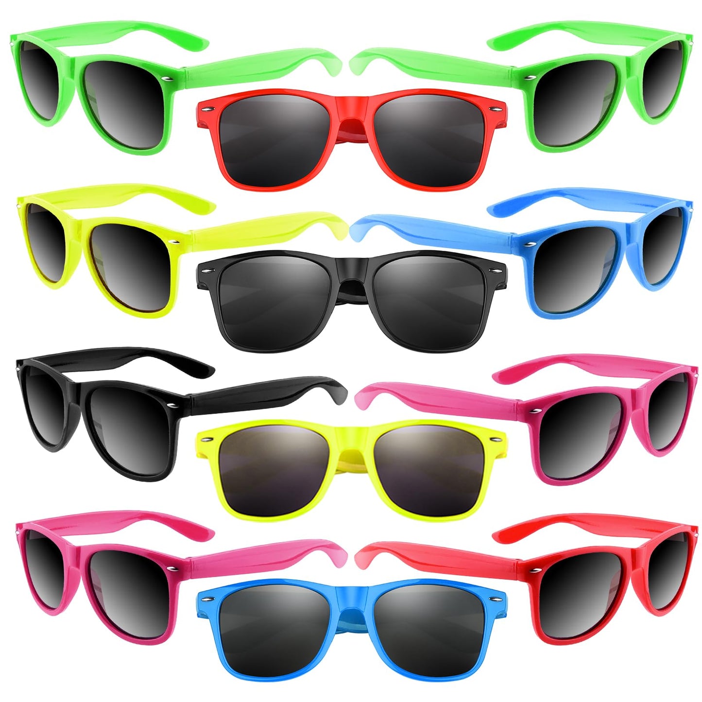 Morcheiong 12 Pack Party Sunglasses In Bulk For Birthday Summer Party Goody Bag Fillers Favors, Mixed Colored