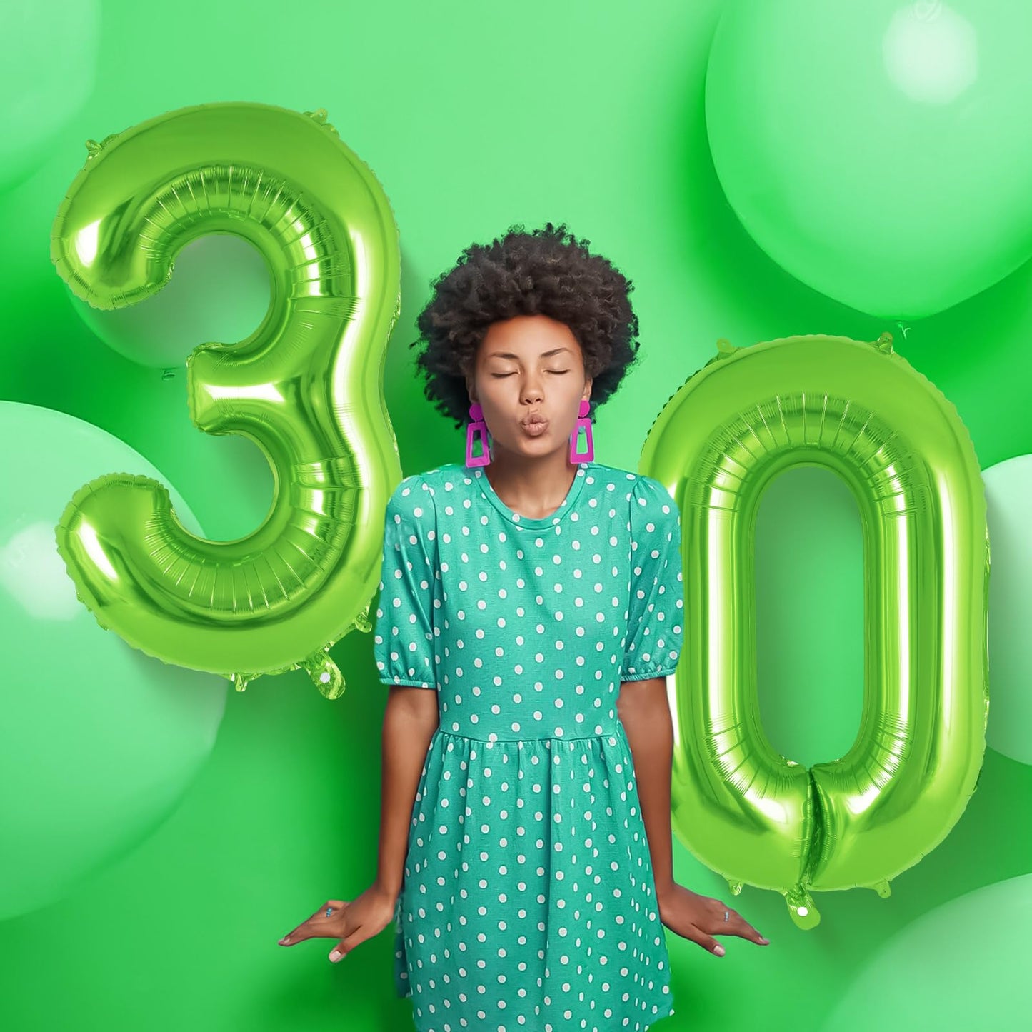 Green Number 3 Balloon 40 Inch, Big Large Foil Helium Number Balloons, Jumbo Giant Mylar Number 3 Balloons For 3 Third Birthday