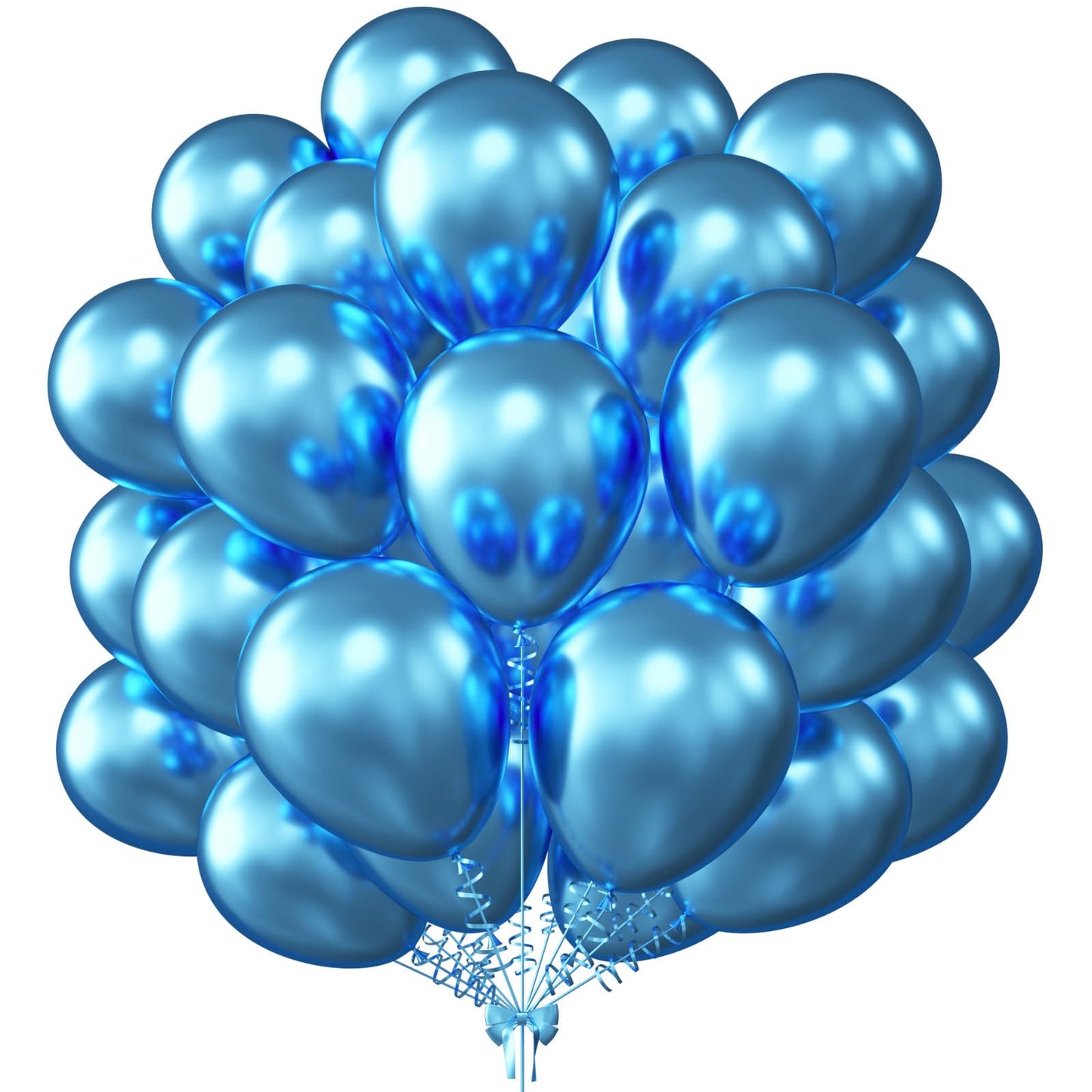 Kalor 12 Inch Metallic Blue Balloons, 50 Pcs Latex Helium Metallic Balloons For Kid'S Birthday Party, Baby Shower, Wedding, Graduate Party Decorations