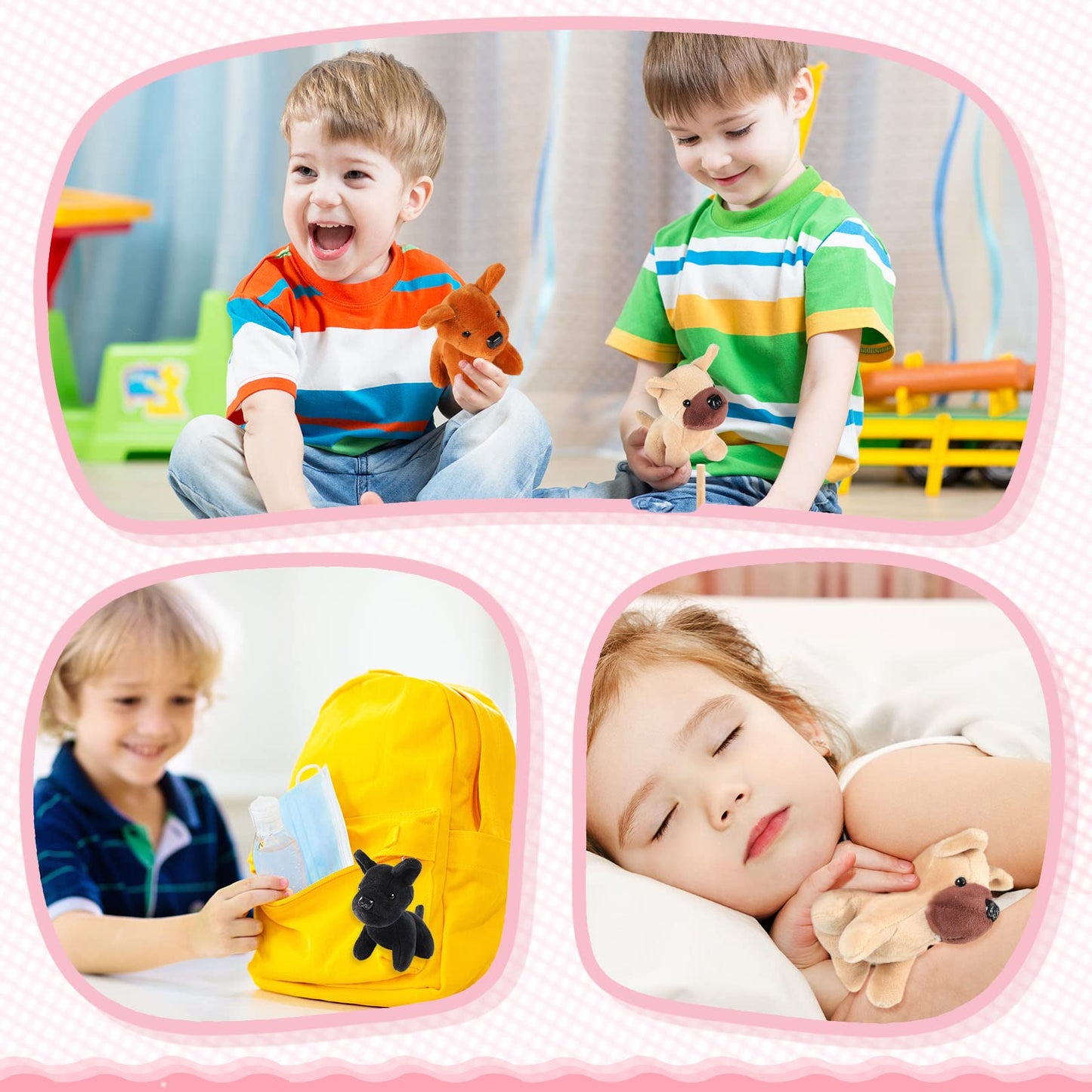Sumind 9 Pcs Mini Plush Dog Stuffed Animals Bulk Dog Plush Party Favors Small Soft Plush Dog Toy For Goodie Bag Fillers Kids Baby Show Birthday Valentine'S Day Gift(Nerdy Puppy)