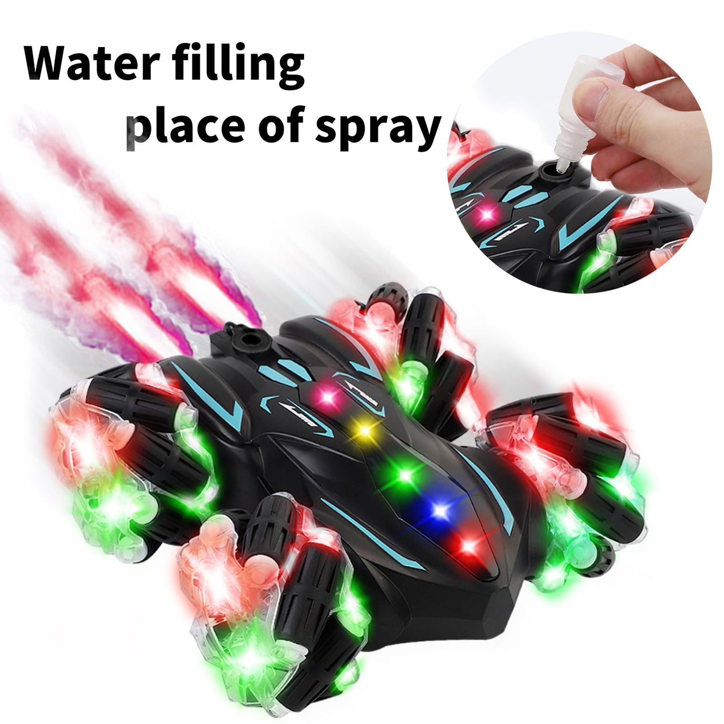 Zokugar Upgraded Gesture Sensing RC Stunt Car,360 Spins Double-Sided Hand Controlled RC Car Spray Watch Remote Control Car with