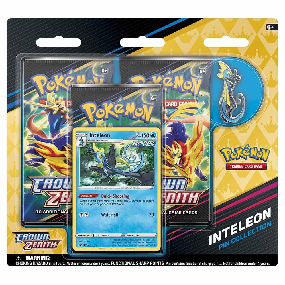 Pokemon TCG Inteleon Crown Zenith Pin Box Collection - Multi-color, Model 728192544361
