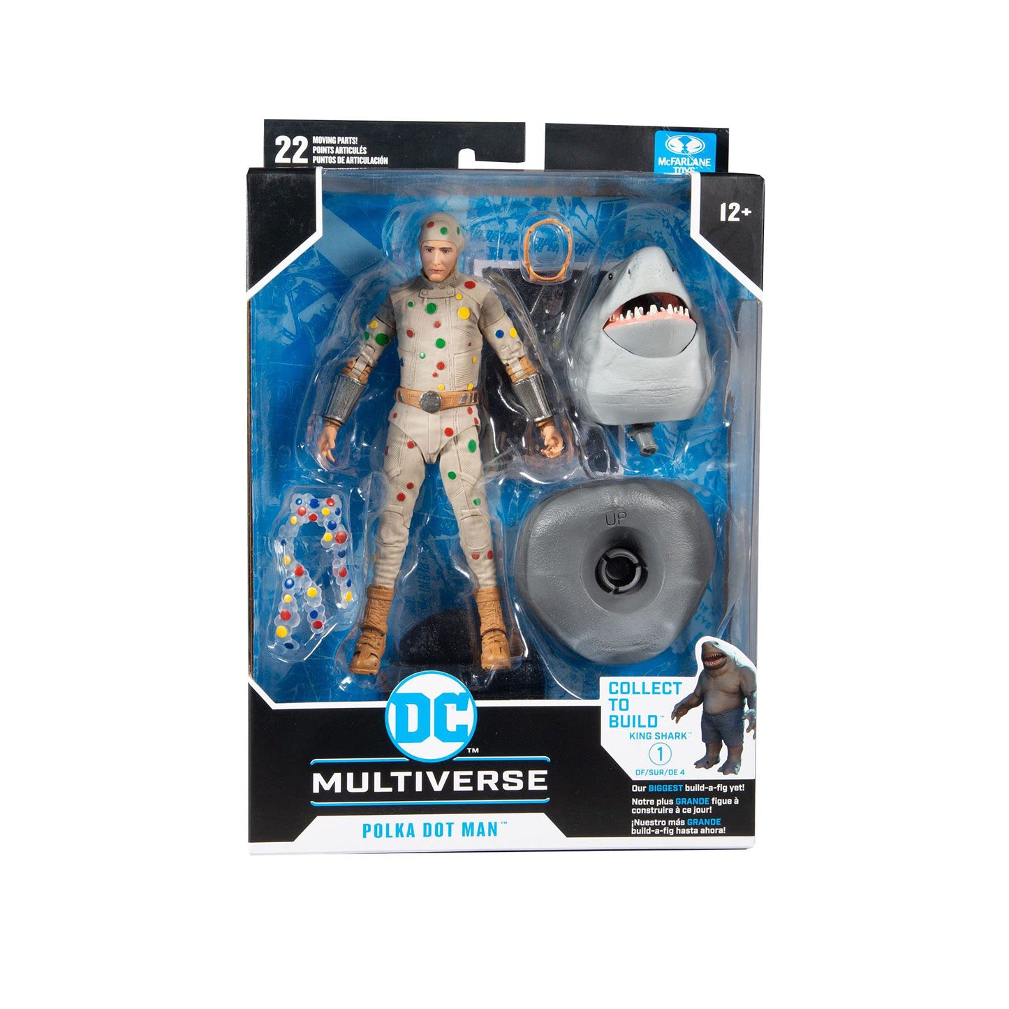 Mcfarlane Toys Dc Multiverse Polka Dot Man (The Suicide Squad) 7' Action Figure With Build-A King Shark Piece And Accessories