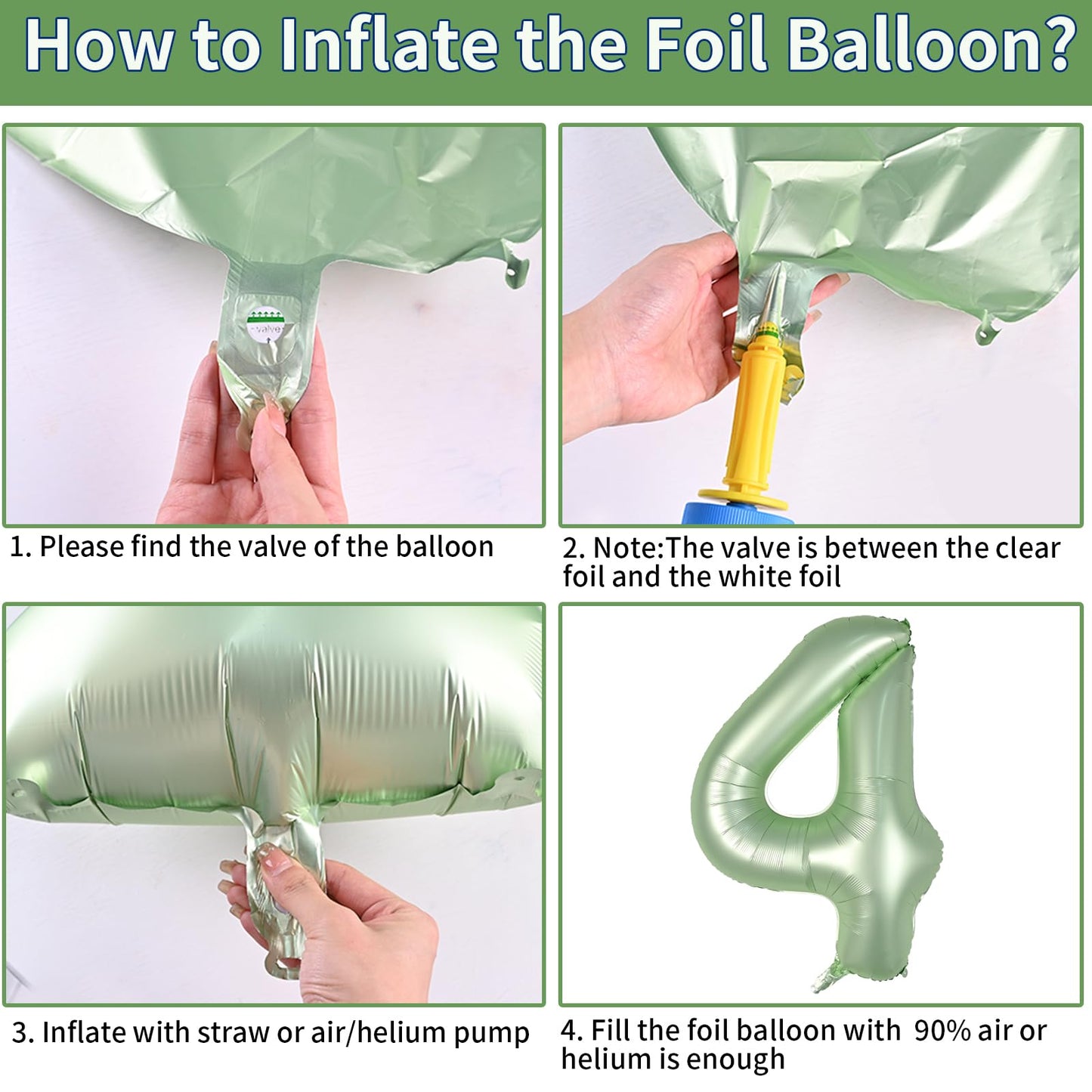 Biapian 40 Inch Sage Green Number 40 Balloons, Large Foil Number 4 & 0 Balloons With 18'' Olive Green Heart Balloon For 40Th Yea