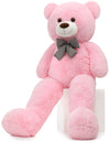 Morismos Giant Teddy Bear 5Ft, Huge Teddy Bear Pink 55Inch, Life Size Bears For Girlfriend Girls On Christmas Valentine'S Day