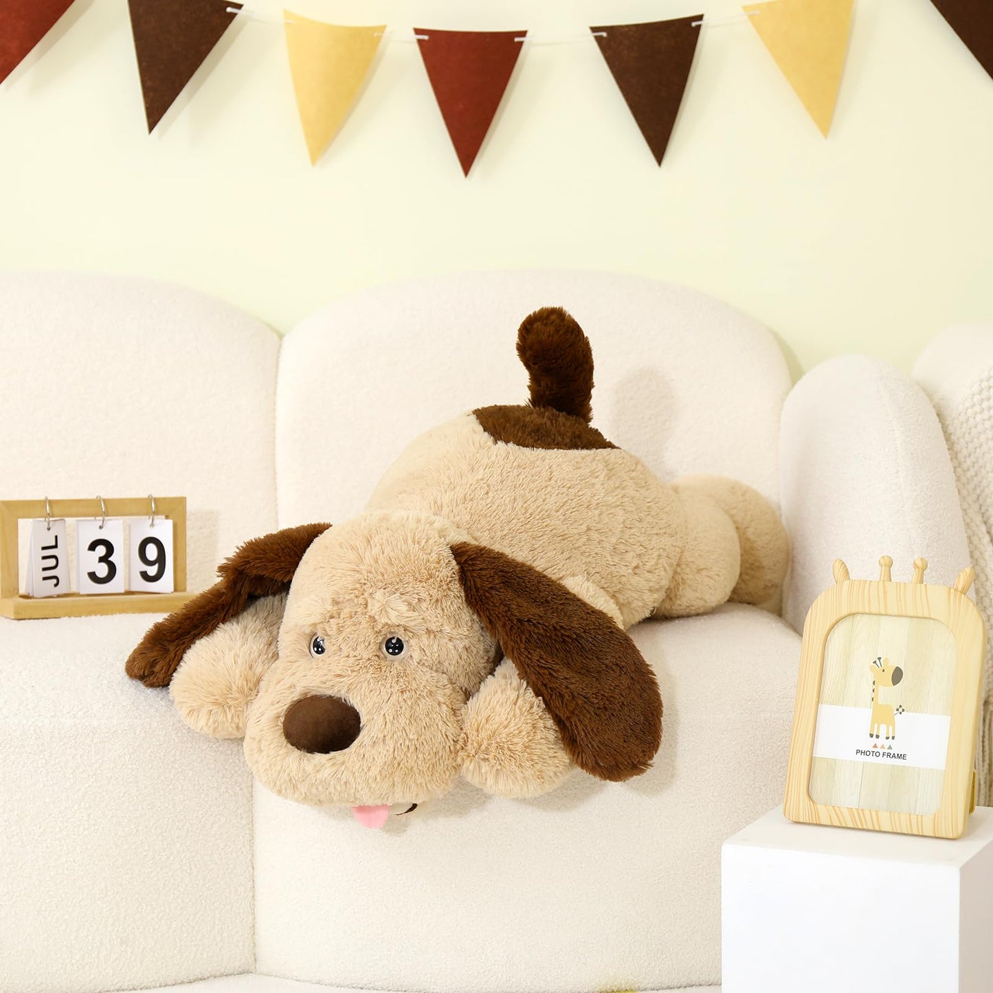 Maogolan Giant Dog Plush, Life Size 31' Large Stuffed Animal Dog, Fluffy And Cuddly Stuffed Puppy Stuffed Animal Throw Pillow Toy Birthday For Girls Kids
