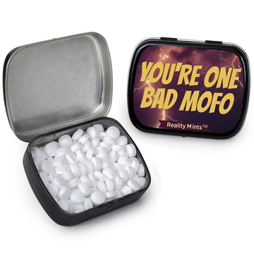 Gears Out One Bad Mofo Mints - Lightning Design Mint Tin - Novelty Candy For Men - Wintergreen Breath Mints, Sugar-Free
