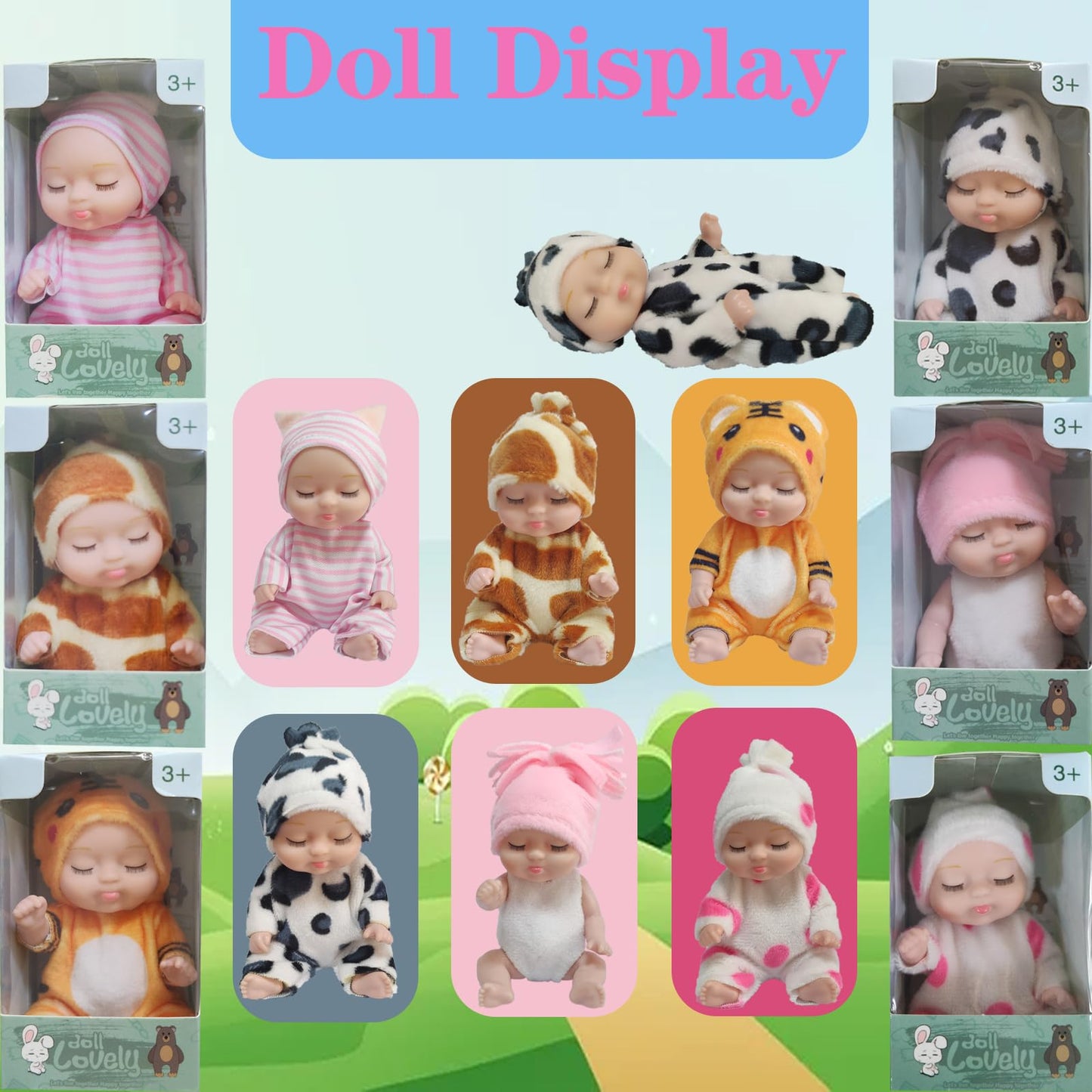 Niliswiest Mini Rebirth Doll, Gift Box Miniature Doll, Toys For Kids Over 3 Years Old (Style B)