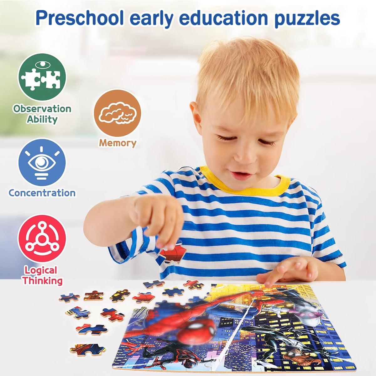 Puzzles For Kids Ages 4-8,Kids Puzzles In A Metal Box,Cool Toys Puzzles,Children Boys Girls Learning Educational Puzzles,100 Pie