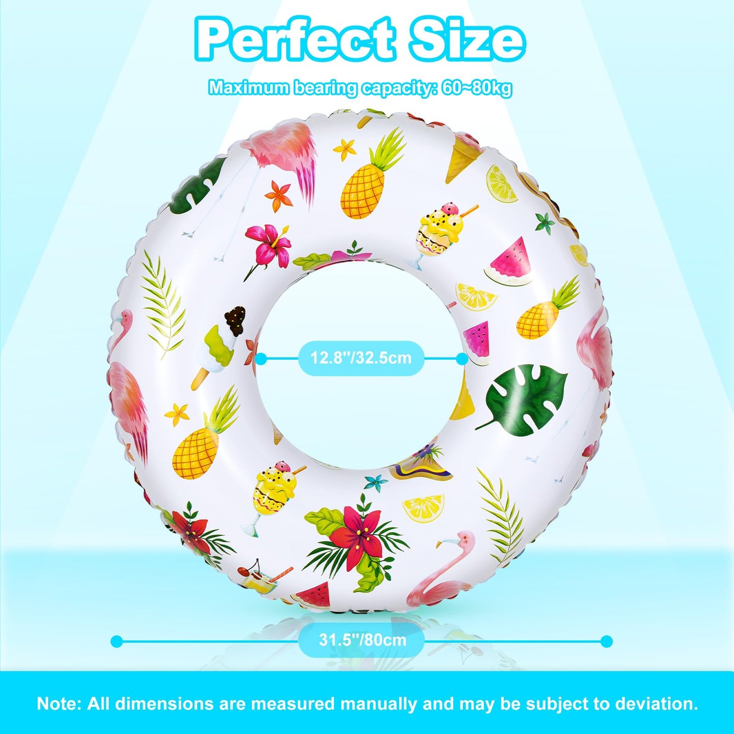 Heysplash Cartoon Swim Ring, Inflatable Durable Round Shaped Flamingo Summer Pool Beach Party Swimming Float Tube Water Fun Swim