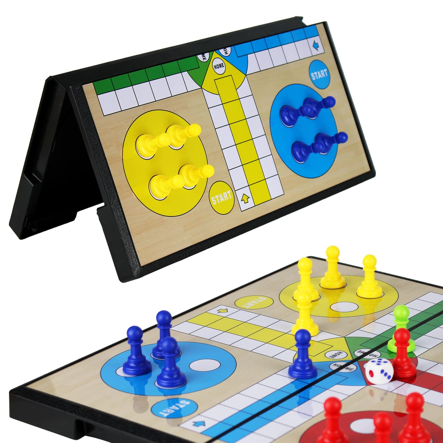 Kidami Ludo Magnetic Board Game Set, Childrens Family Ludo Learning Game For Kids And Adults(11.2X11.2 In )