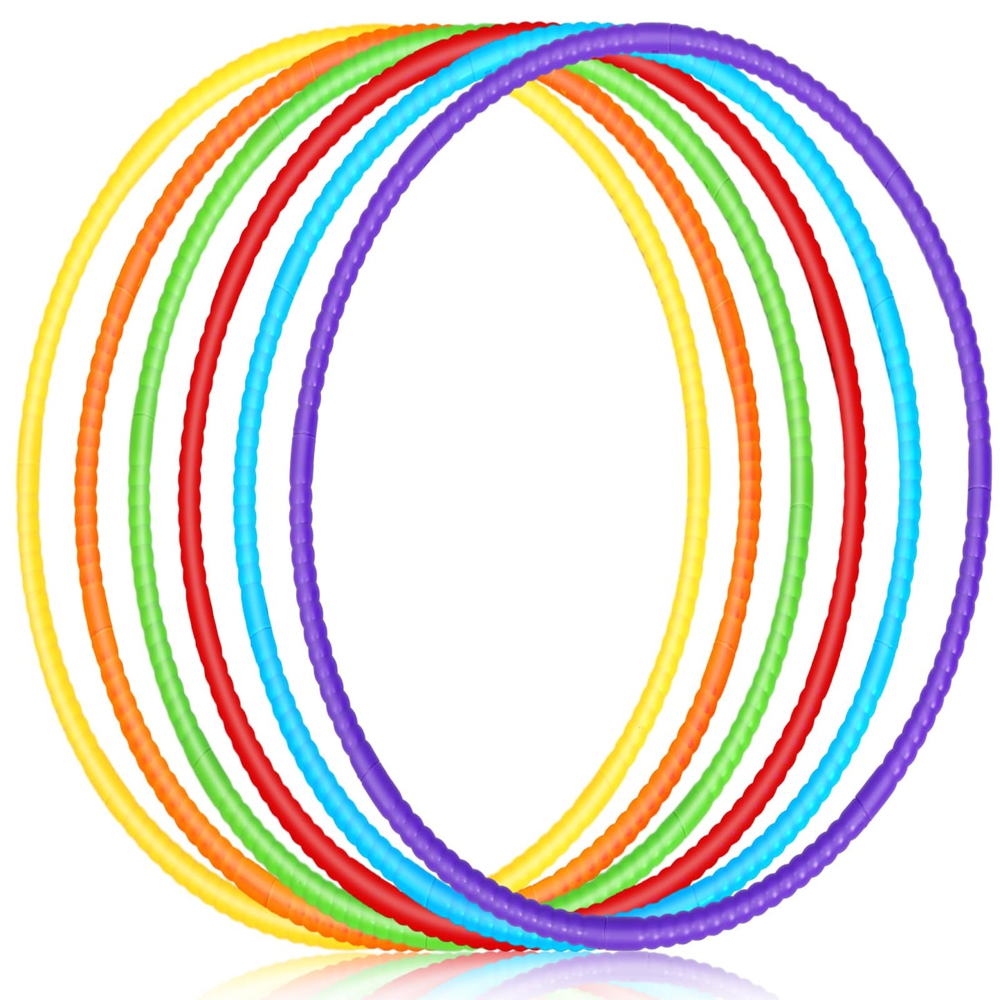 Sratte 6 Pcs Exercise Hoop Detachable Adjustable Plastic Hoops Snap Together Toy Hoop Color Playground Toys For Girls And Boys Party Games, Sports, Exercise, Dog Training (Stylish Colors,28 Inch)