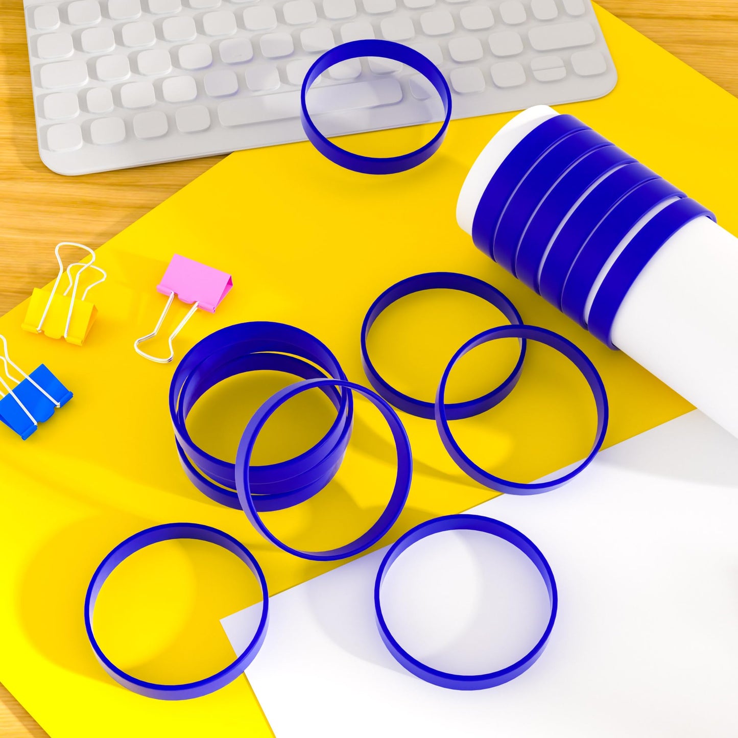 Bouiexye 60 Pieces Rubber Bracelets Dark Blue Sports Band Unisex for Sports Teams Party Games Fashion Decorations
