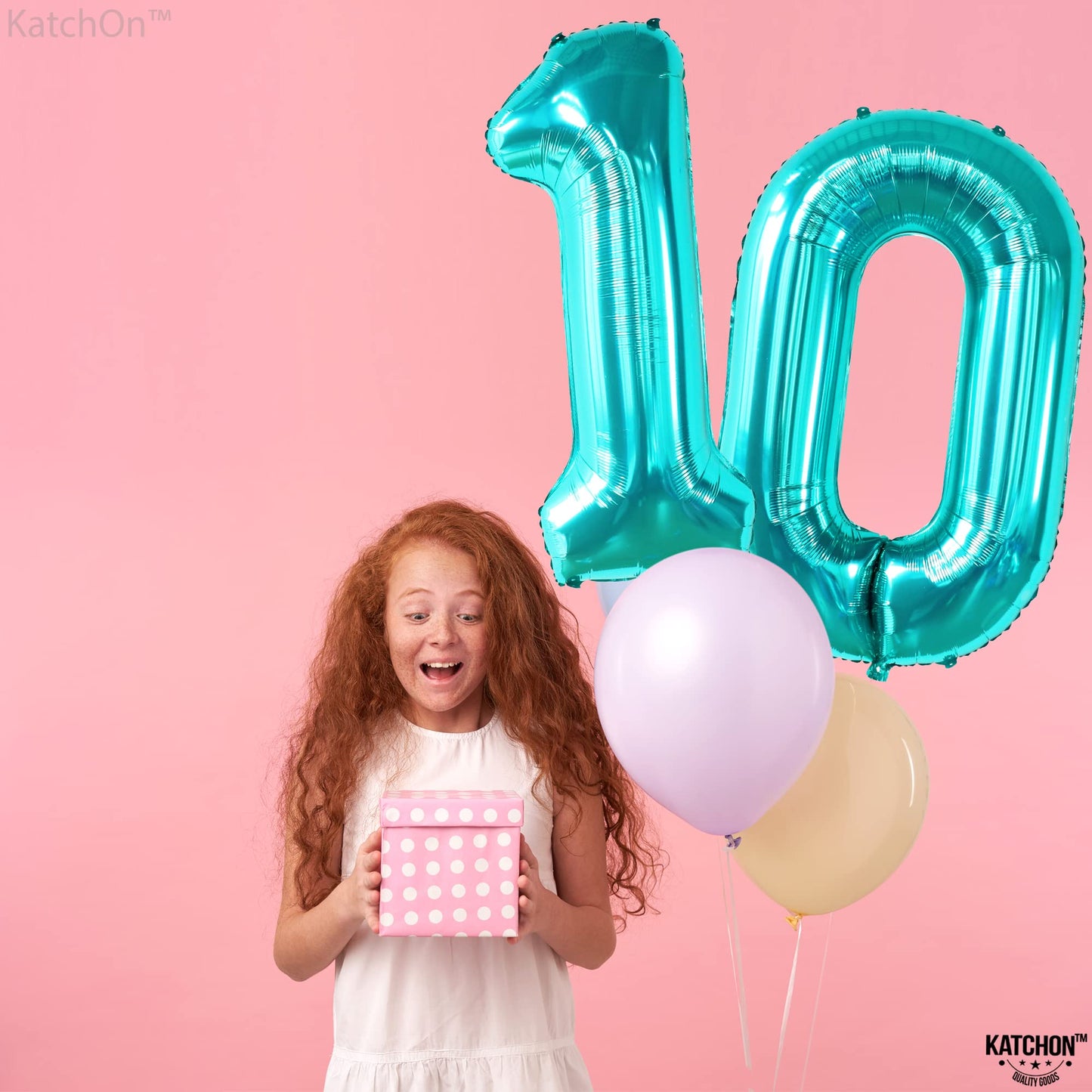 Katchon, Huge Tiffany Blue 0 Balloons - 40 Inch, Turquoise Balloons | Tiffany Blue 0 Number Balloons | Mermaid Birthday Decorations, Aqua Decorations | Turquoise Zero Balloon | Ocean Theme, Teal Party