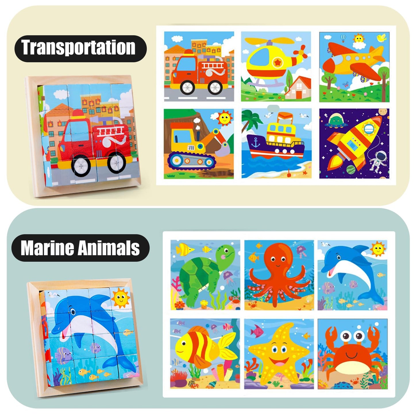 Cube Puzzle With Storage Tray,Toddler Kids Puzzles Ages 3 4 5 6,Educational Learning Montessori Toys For 3 4 5 Year Old,Puzzles
