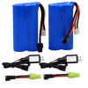 Blomiky 2 Pack H101 7.4V 2S 15C 1500mAh Battery with SM 2P Plug and USB Charger Cable for H105 H103 H101 Remote Control RC Boat