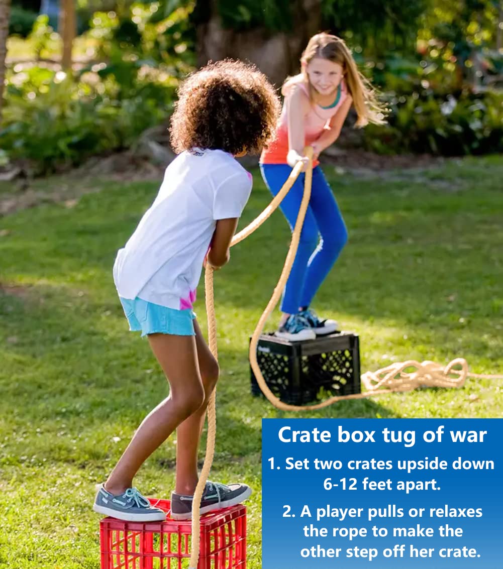 Outdoor Games Tug Of War Rope For Kids And Adults, Field Day Family Reunion Birthday Party Games, Outside Lawn Games, Camping Picnic Carnival Games, Team Building Activities