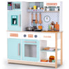 Wooden Play Kitchen For Kids Toddlers, Kitchen Playset With Stove, Oven, Sink, Fridge And Accessories Toy Kitchen Set With Plent