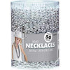 Amscan Metallic Oval Bead Party Necklaces, 50 Ct, 30'', Silver