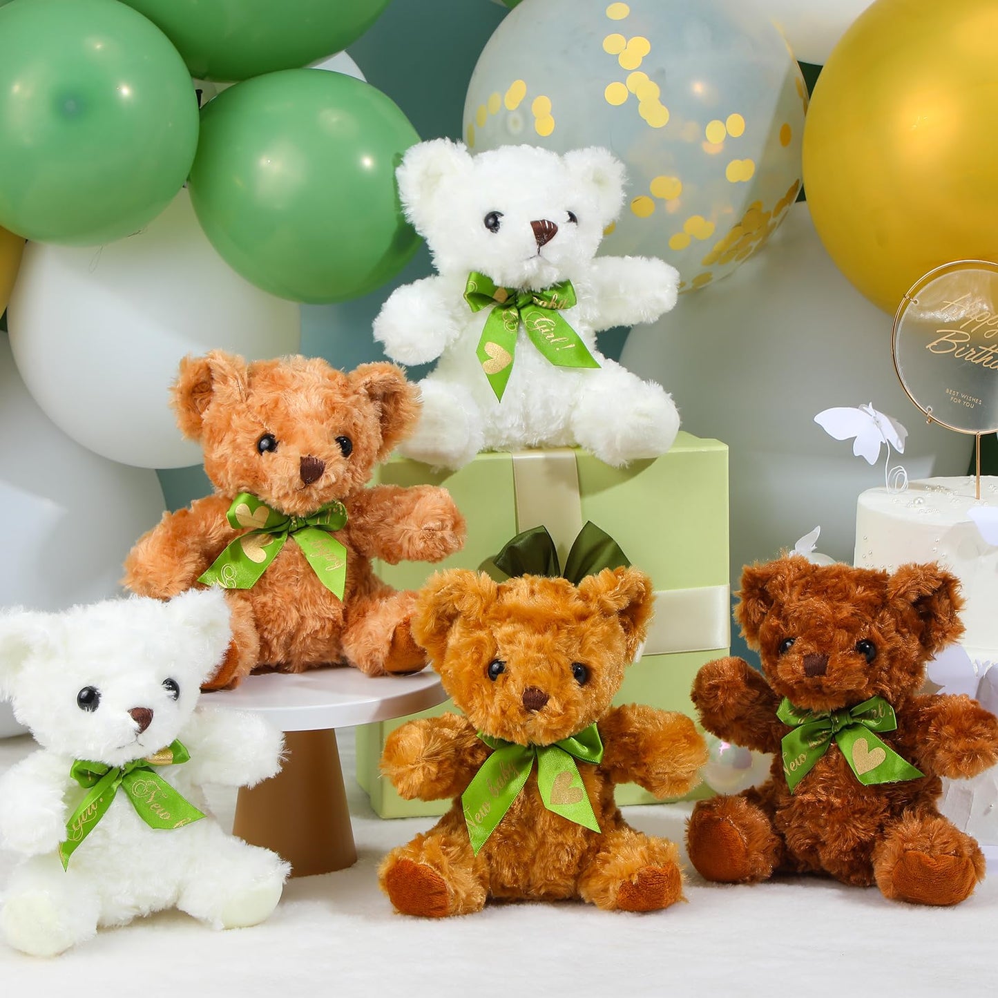 Hydren 24 Pieces Bears Bulk 8 Inch Bears Stuffed Animals Small Soft Bear Plush Stuffed Toy Bears With Bow Tie For Kids Boys Girl