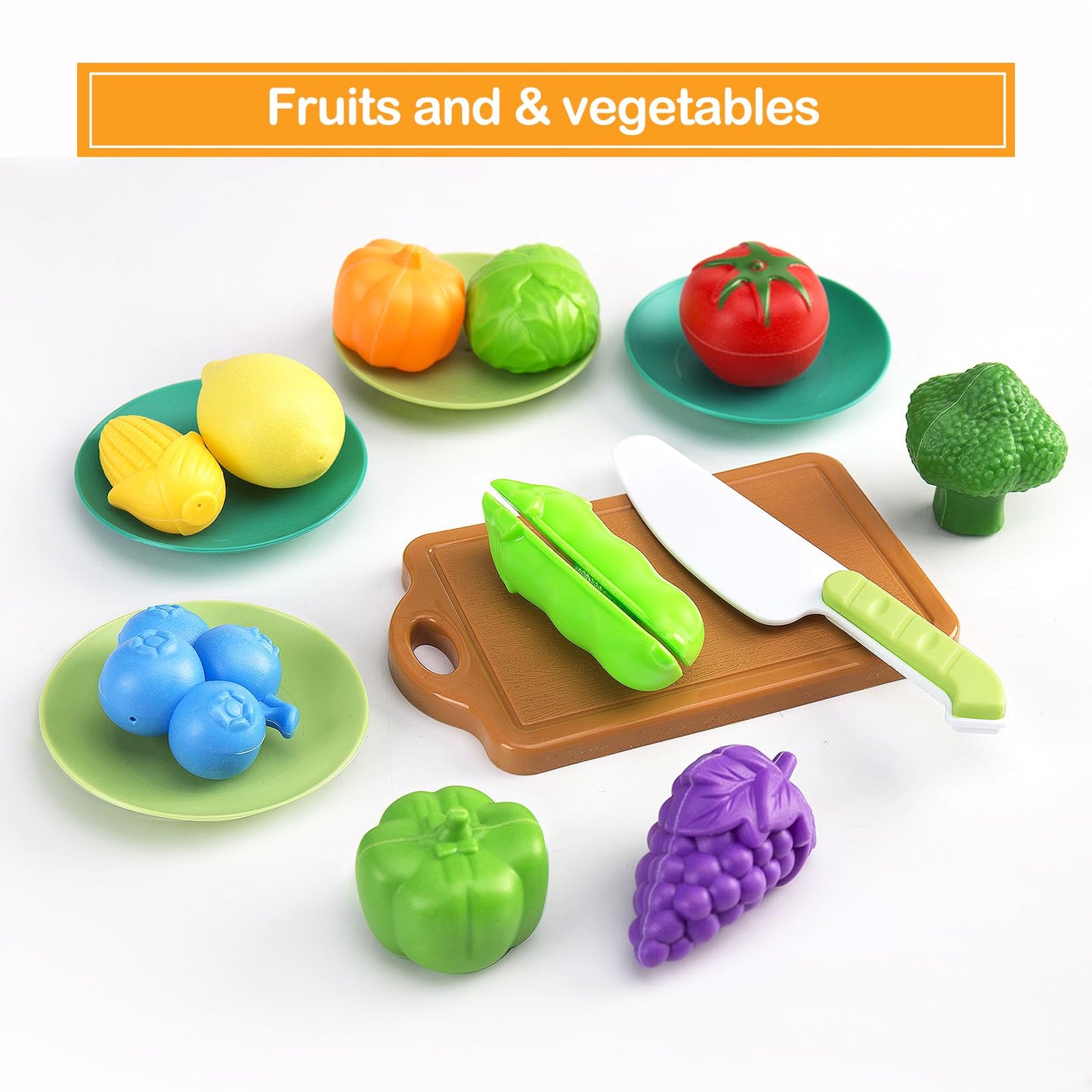 JokerKing 35Pcs Kids Kitchen Toy Accessories, Toddler Pretend Cooking Playset with Play Pots and Pans, Utensils Cookware Toys, P