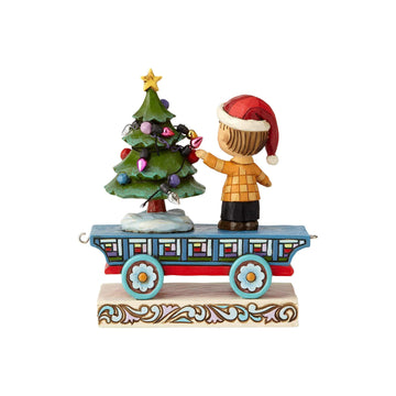 Enesco Peanuts Linus Train Car Figurine, 4.72" Multicolor Stone Resin, Model 600099