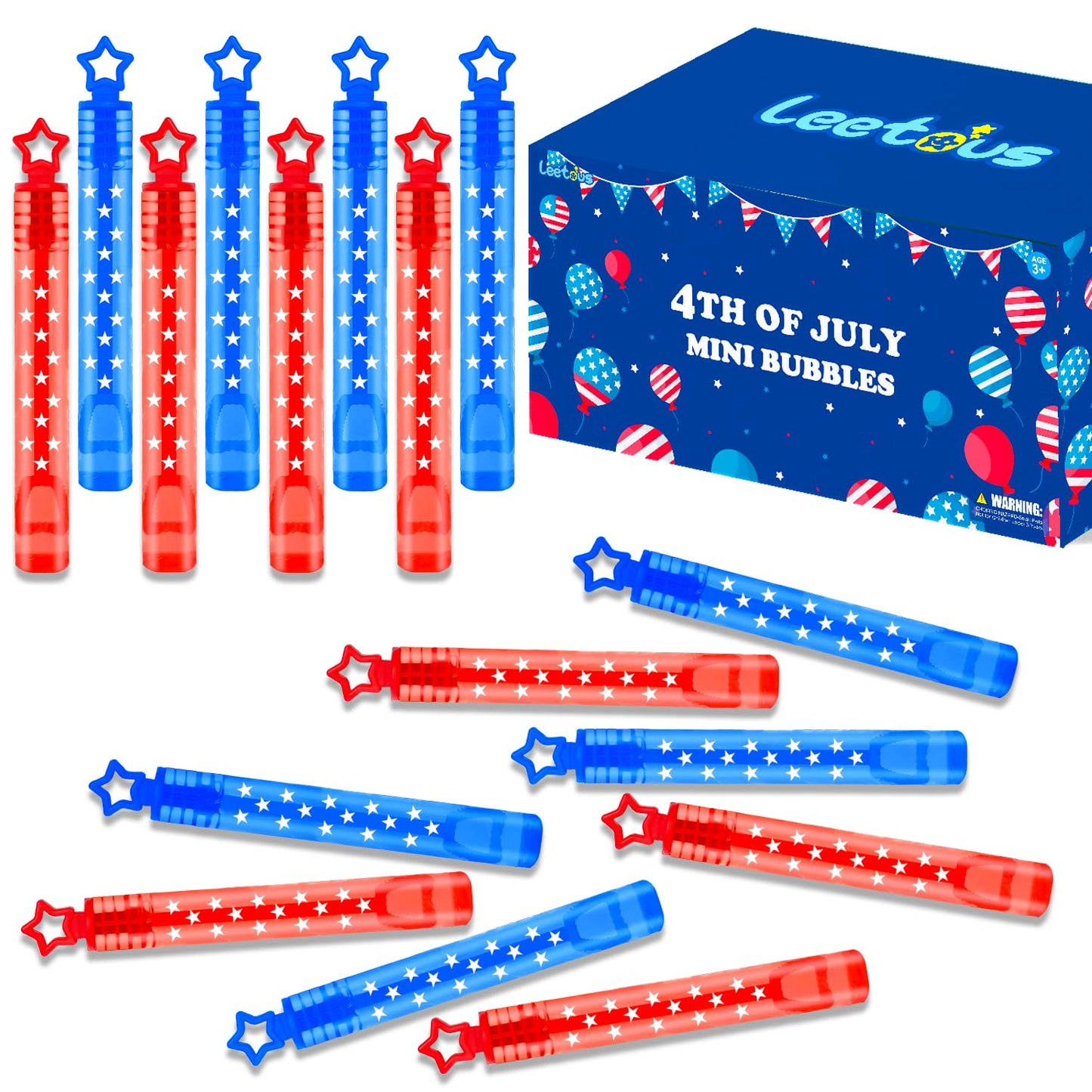 Bulk Independence Day Accessories 200 Pack, 4th of July Mini Bubbles Party Favors Supplies Bulk for Kids Boy Girl, Fourth of Jul