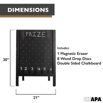 Ilyapa Board Large Prize Drop Game, 21 X 30 Double Sided Penny Drop & Wooden A-Frame Chalkboard Sign for Trade Show - Game Board