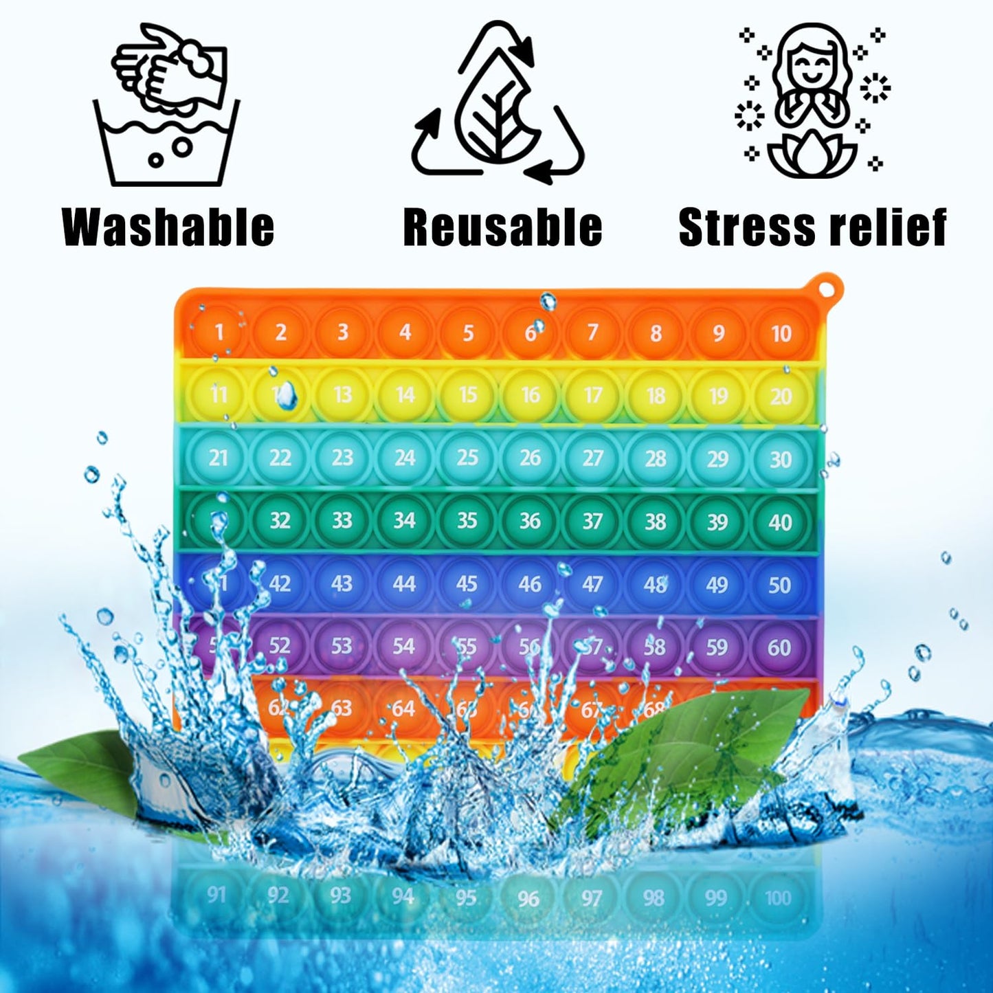 PETBSNVB Large Multicolored Pop It Sensory Toy - Double-Sided Stitch Counters for Knitting and Crocheting, Ideal Educational Gift