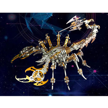 KonHaovF Gold 3D Metal Puzzle for Adults Scorpion, DIY Colorful 3D Metal Model Kits to Build with Tool,3D Desktop Model Kits Bui