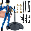 enttgo 3D Printed 8.13-inch Action Figure Dummy-Mici20 Full Body Mechanical Movable Toy Multiple Accessories Desk Decoration (3 HandsType Bracket Armour) (Blue)