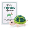 Grevosea Mini Funny Positive Turtle, 3 Inch Positive Turtle Crochet Handmade Cute Wool Funny Knitted Positive Turtle Doll Gifts For New Year Birthday Friends Party Decoration Encouragement