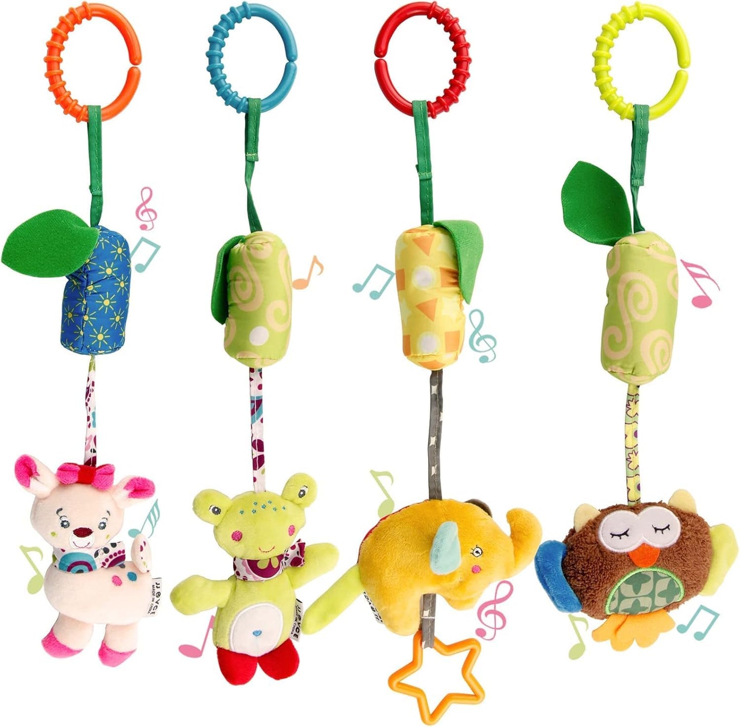 Slipps Baby Soft Hanging Rattle,Car Seat Hanging Bell Adorable Animal Music Crib Toy Carseat Rattles Educational Toys For Babies