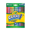Crayola 10CT SUPERCLICKS Retractable Markers, Multicolor, Plastic, Gift for Kids, Arts & Crafts, Model 588189
