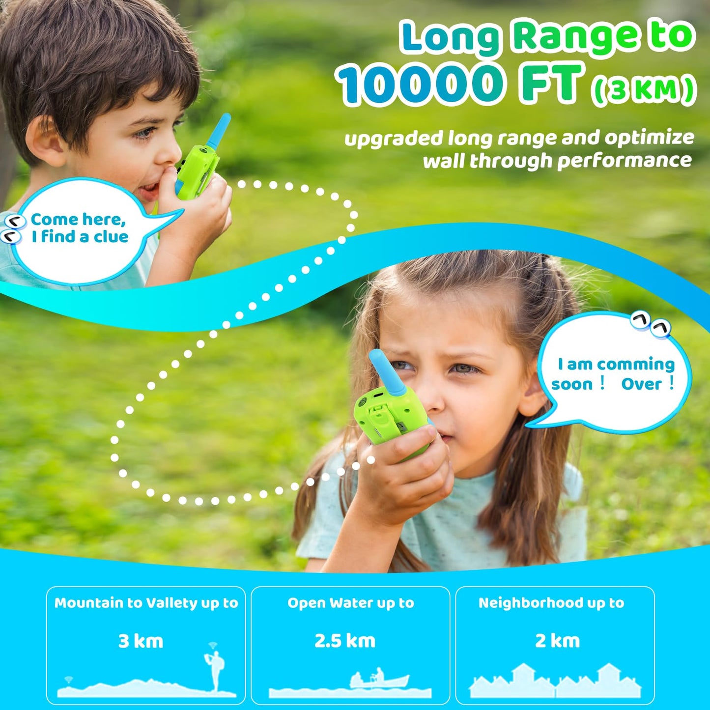 Vvinca Toys For Ages 5-7 Boys Girls, Rechargeable Walkie Talkies For Kids Long Range 22 Ch 2 Way Kids Walkie Talkie With Flashli