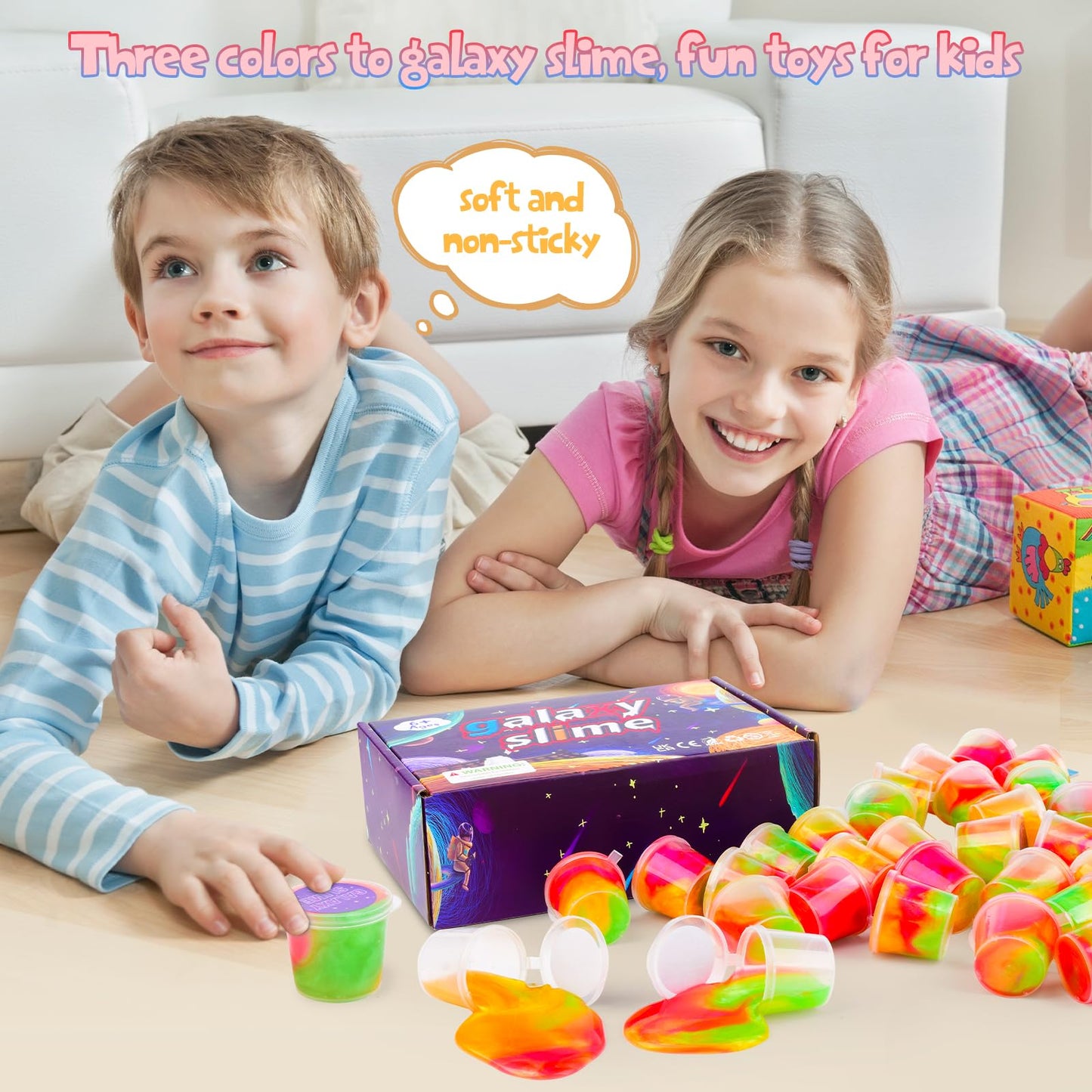 15 Pack Galaxy Slime Kit, Colorful Slime Favor For Child Birthday, Stretchy Non-Sticky, Cute Girls Boys Stress Relief Toys, Super Soft Sludge Toy, Party Supplies