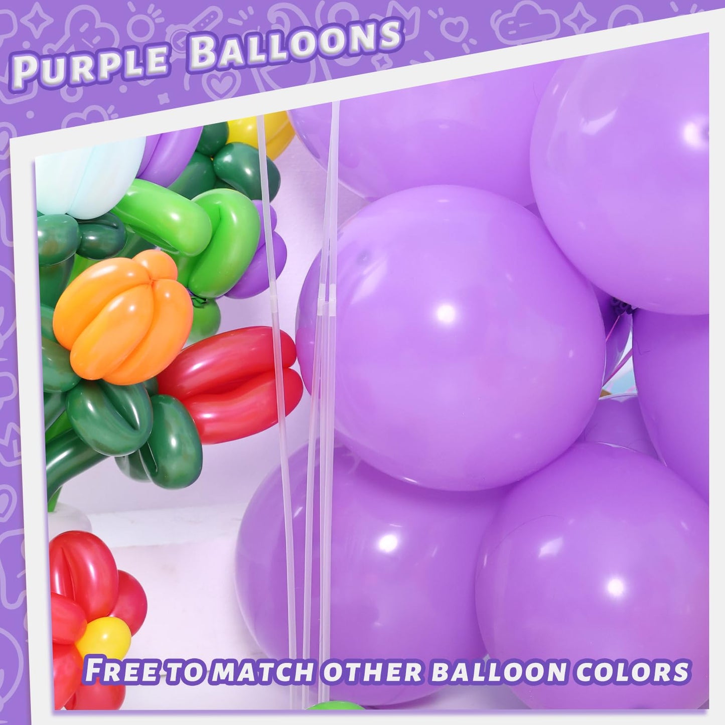 Lovestown 110Pcs Purple Latex Balloons 12 Inch Dark Purple Helium Round Balloons With Ribbon For Engagement Birthday Baby Shower Wedding Graduation Halloween Birthday Party Backdrop Decorations