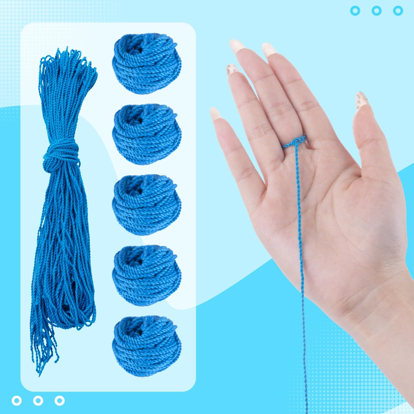 MAGICYOYO Professional Yoyo Strings - 100% Polyester, Pack of 25, Blue