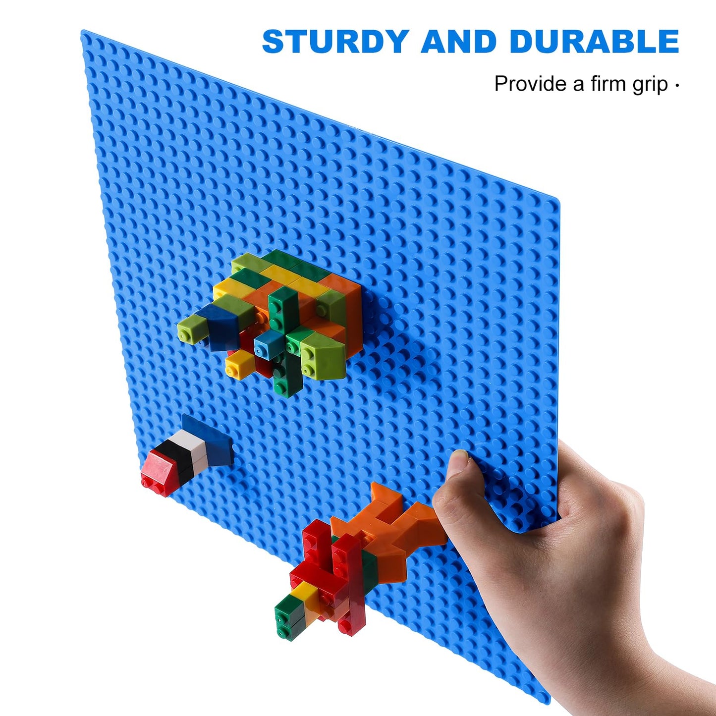Pokiiulk Classic Baseplates Building Plates 2 Pack 10 x 10 Building Bases Compatible with All Major Brands Classic Basplates for Bricks with 32 Studs (Blue)