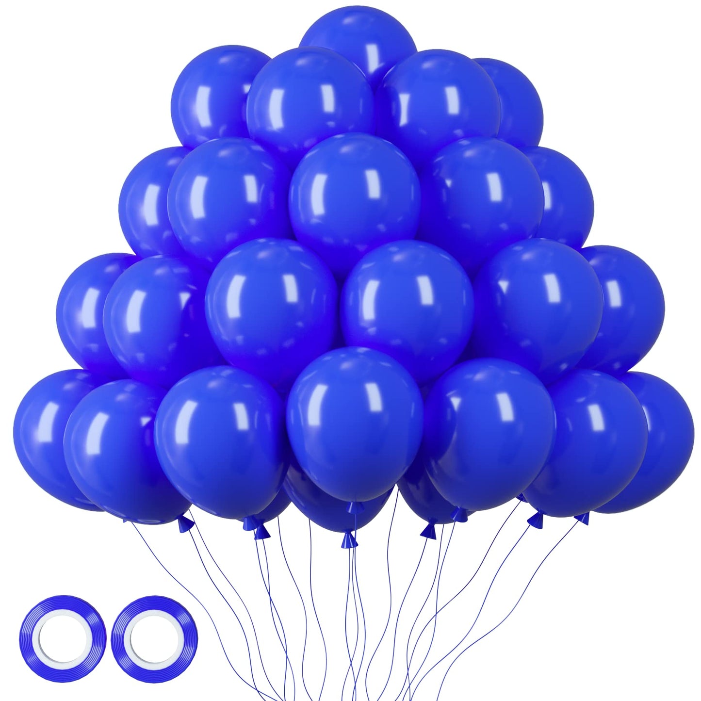 Voircoloria 105Pcs Royal Blue Balloons 12Inch Party Balloons For Birthday Graduation Baby Shower Anniversary Nautical Party Deco