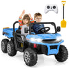 OLAKIDS 24V 2 Seater Ride on Dump Truck, 4WD 6x6 Battery Powered Kids UTV with Remote Control, 4 x 90w Engine, Electric Dump Bed