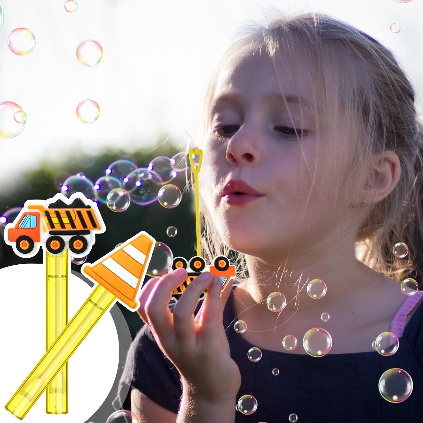 30 Pcs Bubbles Party Favors Mini Bubble Wands Tube Bulk Theme Maker Goodie Bags Stuffer Prizes Birthday Gift For Solution(Constr