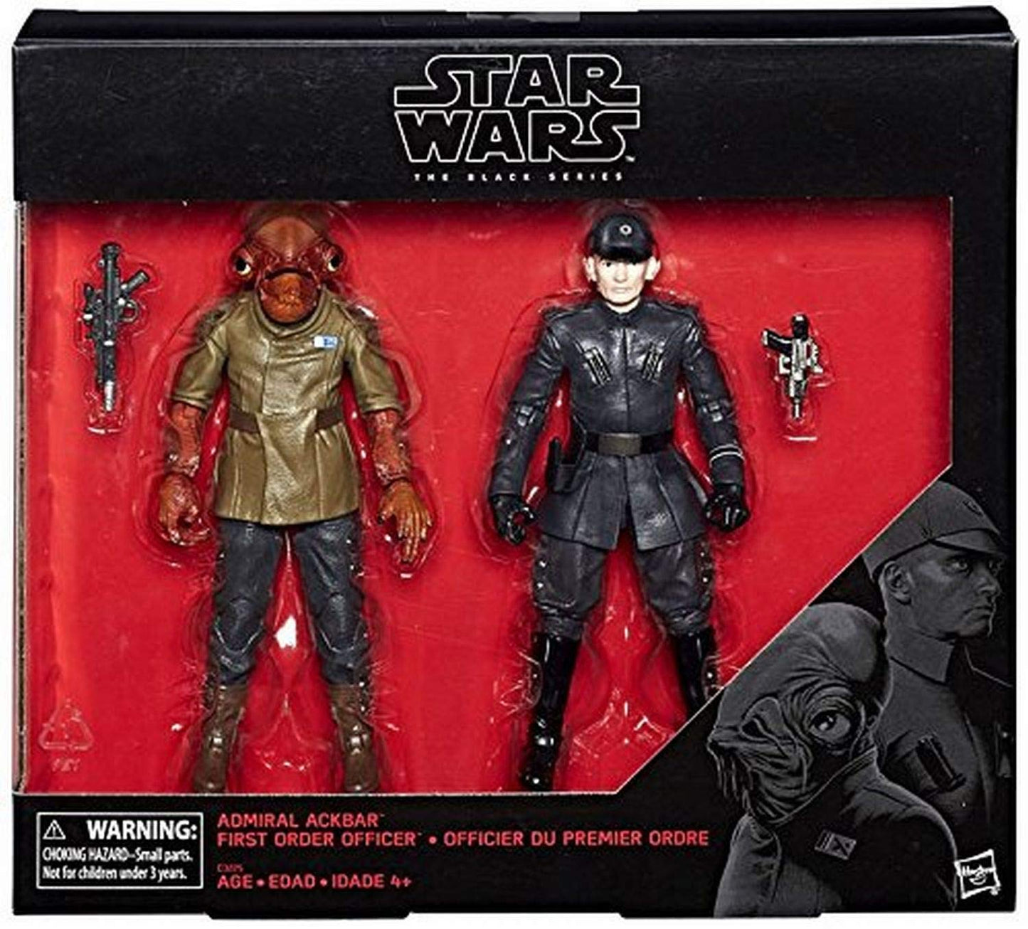 Star Wars The Black Series 6 Inch Admiral Ackbar And First Order Officer Action Figures (The Last Jedi)