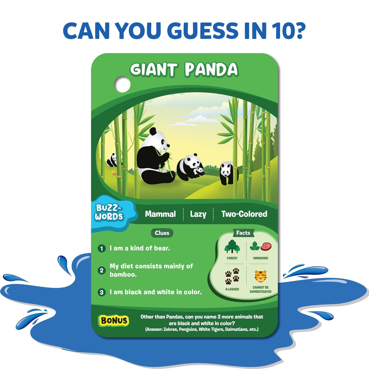 Skillmatics Guess in 10 Animal Planet Card Game - Waterproof, Educational Fun for Ages 6+, Multicolor, Model SKILL594GSAP