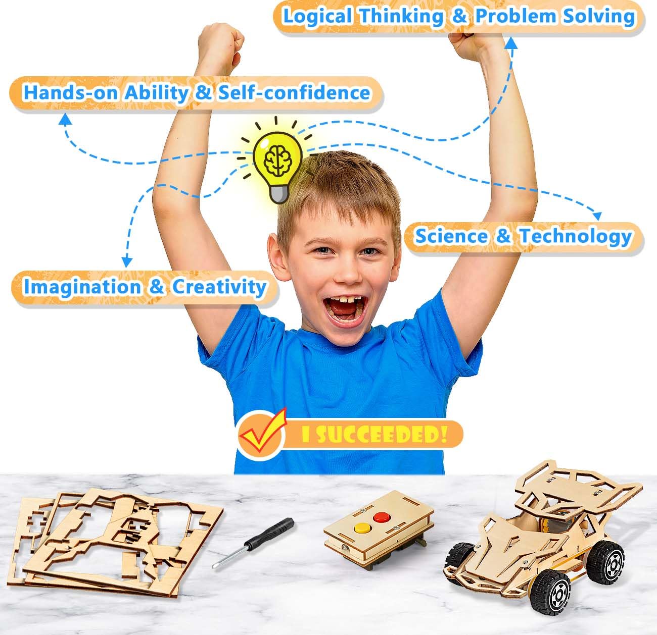 Edujoy Kids Toys For 6 7 8 9 10 Year Old Boys Gifts,Stem Projects Science Kits Crafts For Kids Ages 8-12,Diy Model Cars Kit Educational Building Toys For 6 8 10 Year Old Boys Toys Age 6-8-10-12, Teen