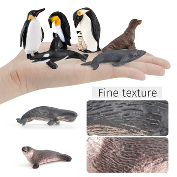 Wonwontoys 14Pcs Antarctica Penguin Figurines Toy Playset Arctic Penguin Lifecycle Realistic Sperm Whale Toys Cake Decoration Ch