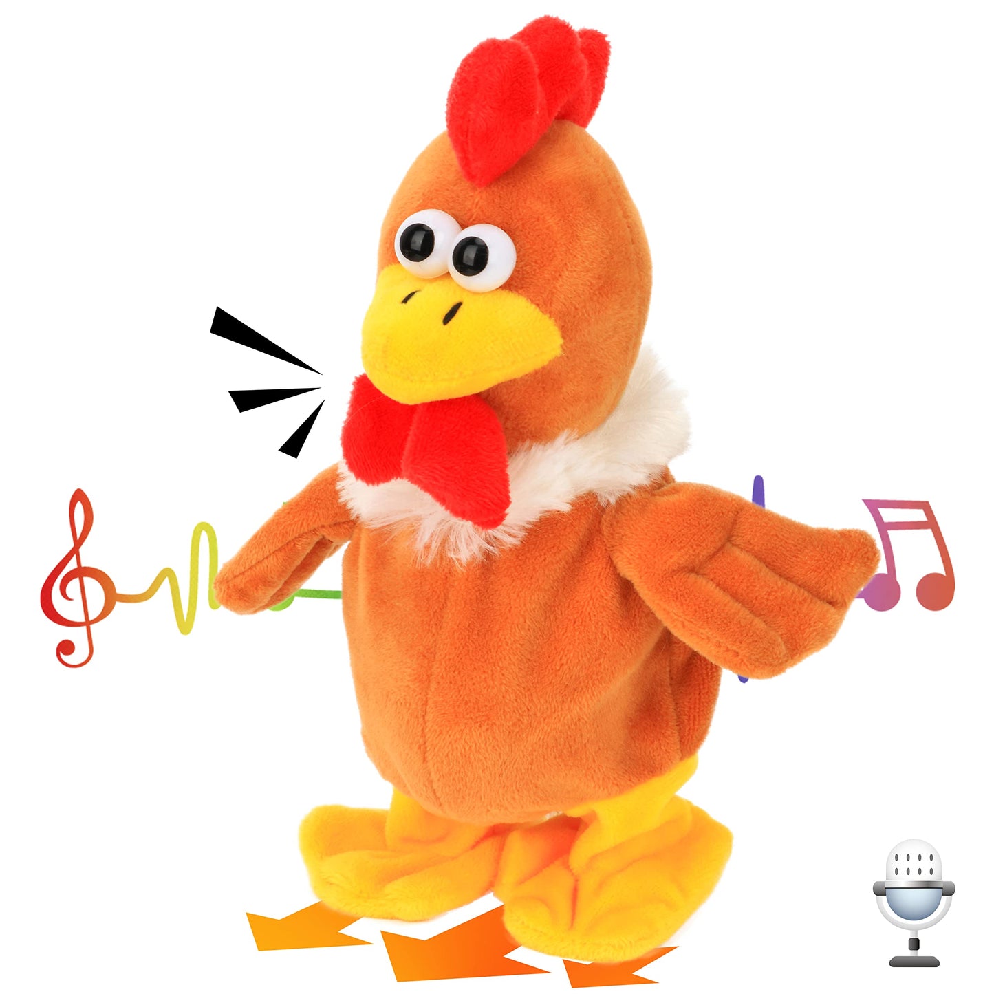 Hopearl Talking Chicken Repeats What You Say Walking Chick Electric Interactive Animated Toy Speaking Plush Buddy Gifts For Todd